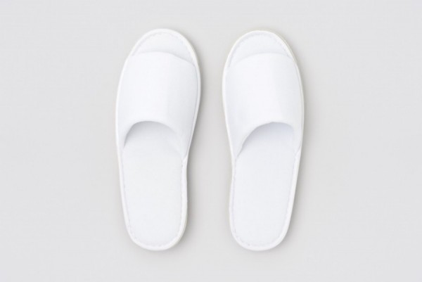 Royal Velour-Slipper offen weiß Größe 28,5 cm
