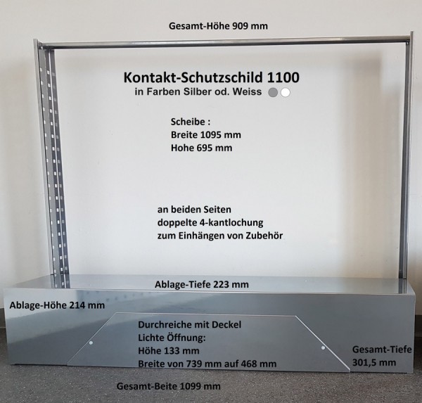 Hygiene Schutzschild 1100 weiss