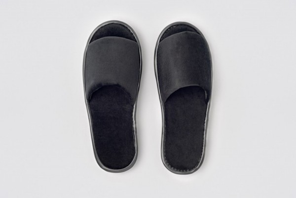 Andy Velour-Slipper offen schwarz Größe 28,2 cm