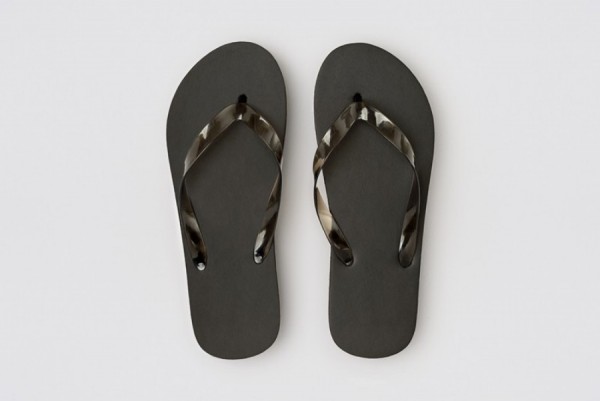 Beach Flip-Flop schwarz, 15mm PE-Sohle, Länge 26cm (39)