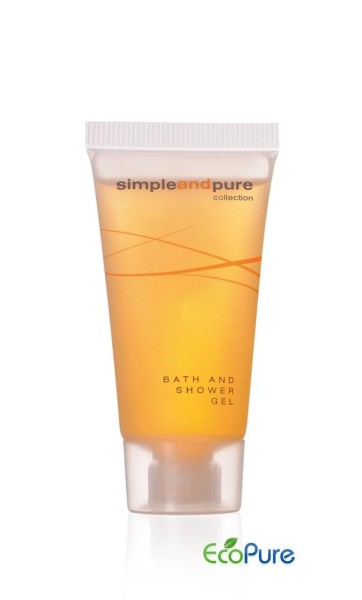 Bade- und Duschgel in der Tube, 20 ml, Simple and Pure