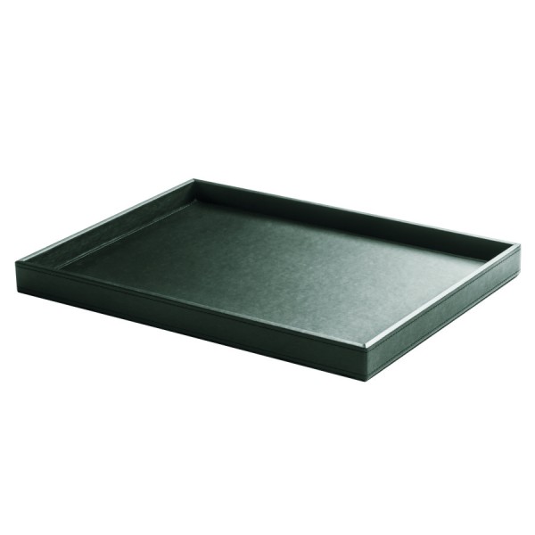 Welcome-tray in Kunstleder schwarz